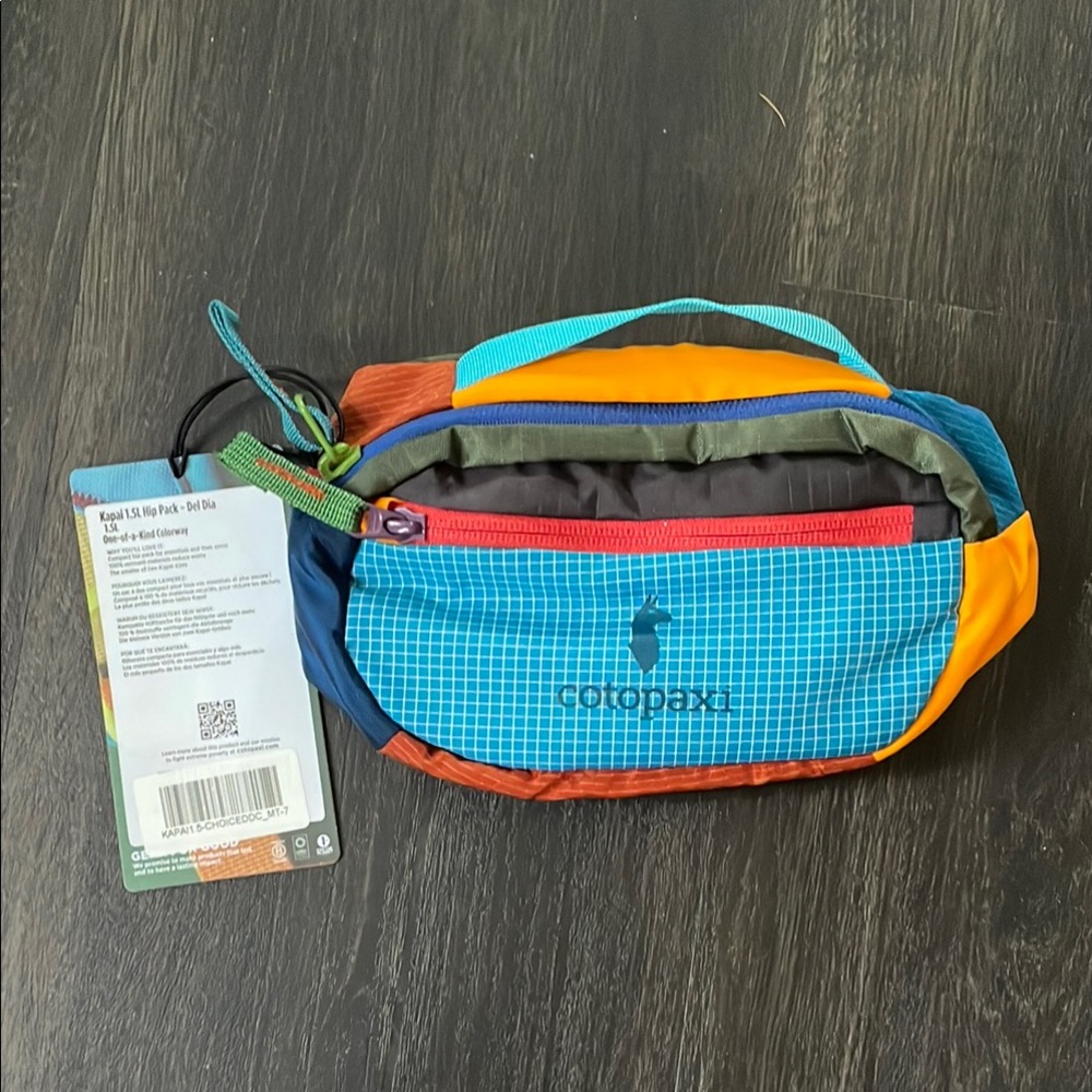 Cotopaxi Kapai 1.5 del día Blue and yellow Belt Bag Sporty Outdoor Design